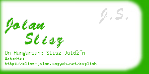 jolan slisz business card